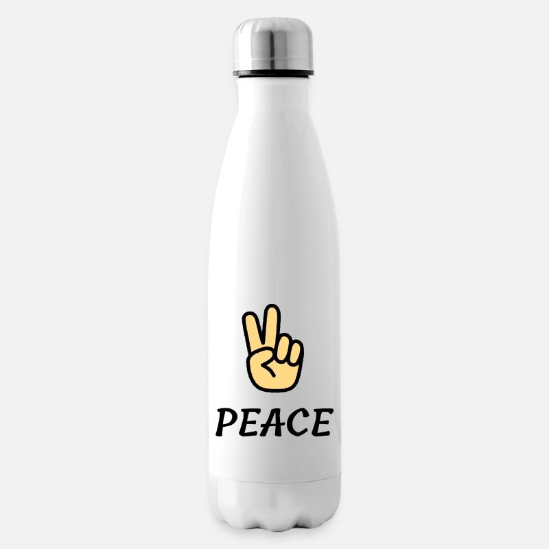 Cooles Peace-Design - Isolierflasche - Weiß