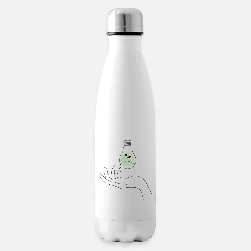 Hand Blume Glühbirne Wunder - Isolierflasche - Weiß