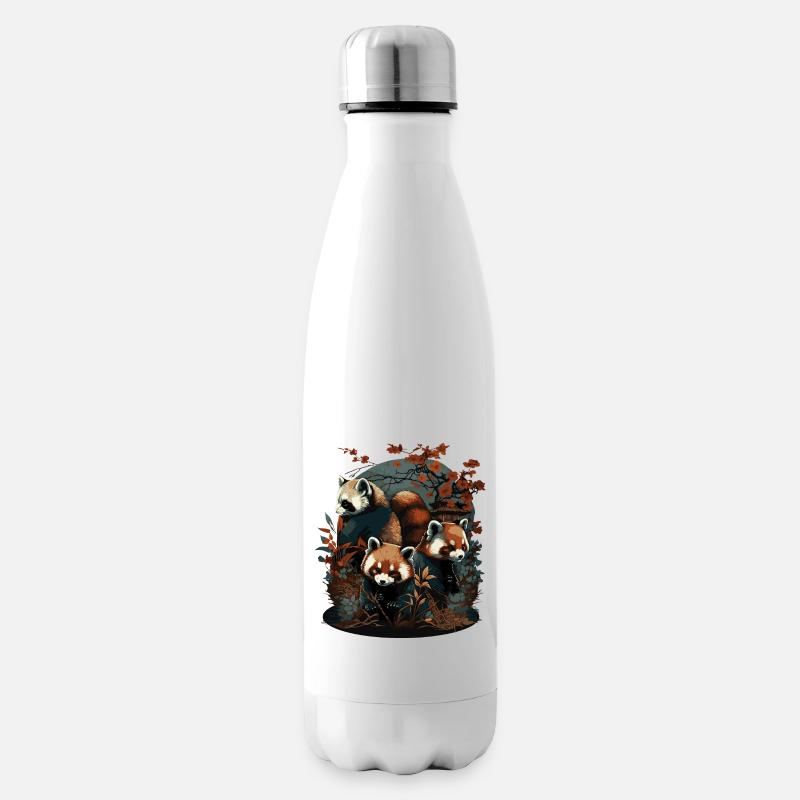 Roter Panda 2 - Isolierflasche - Weiß