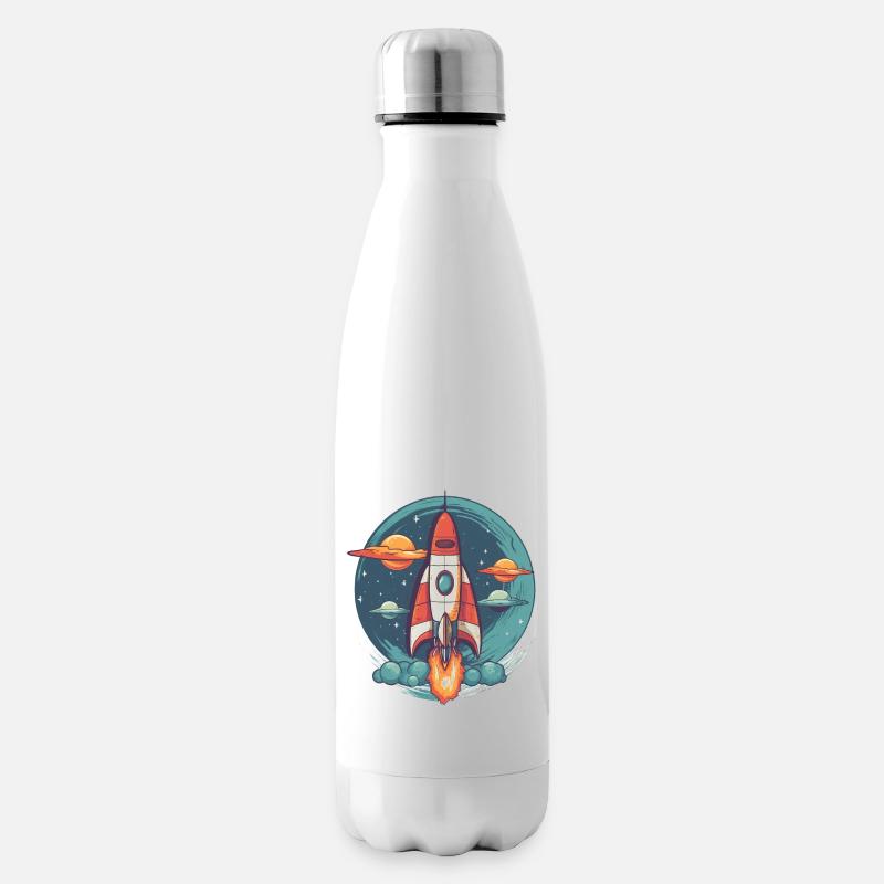 Whimsy Rocket: Galaktisches Abenteuer! - Isolierflasche - Weiß