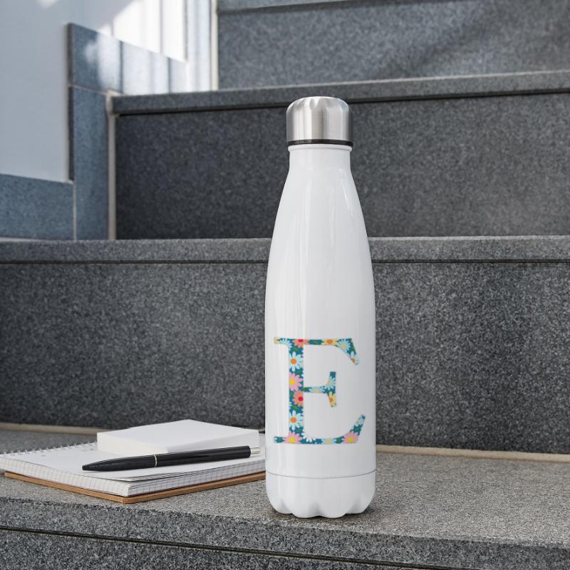 Customisable Monogram E floral pattern Insulated Water Bottle