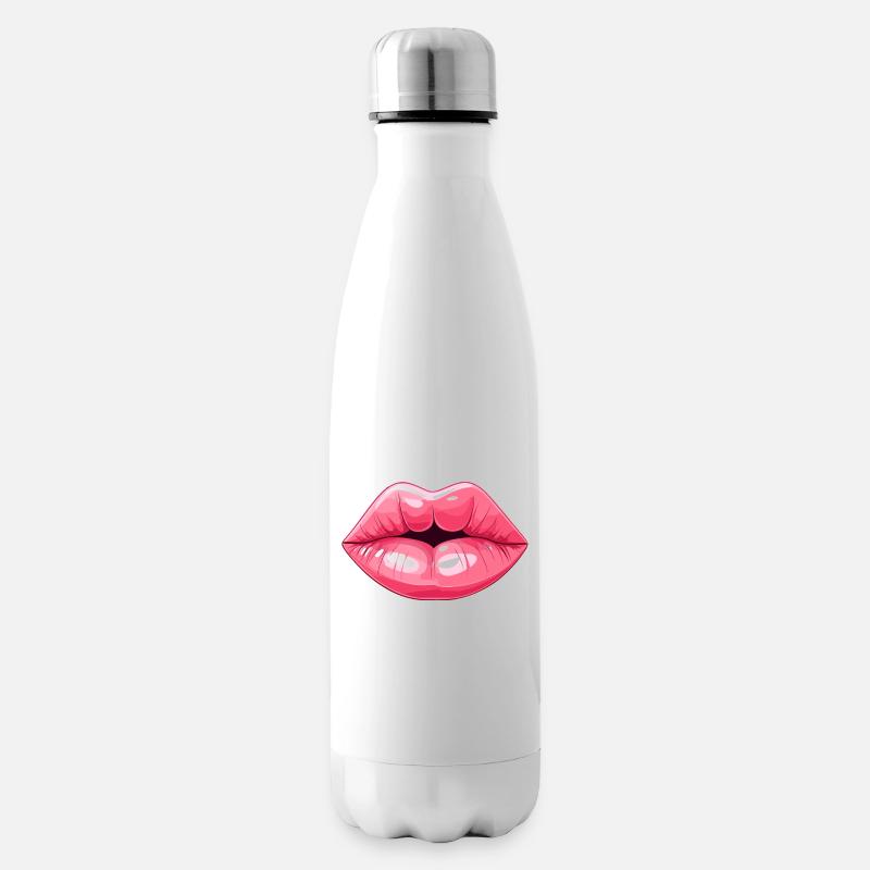 Embrasser les lèvres - Bouteille isotherme - blanc