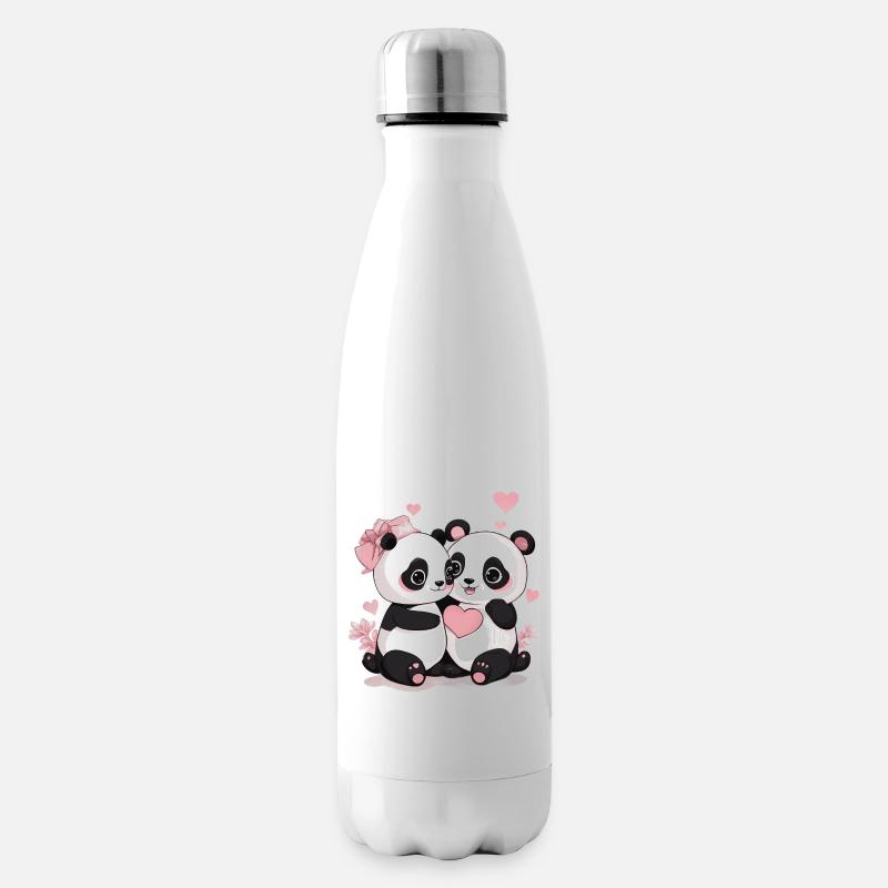 Sois mon panda de la Saint-Valentin - Bouteille isotherme - blanc