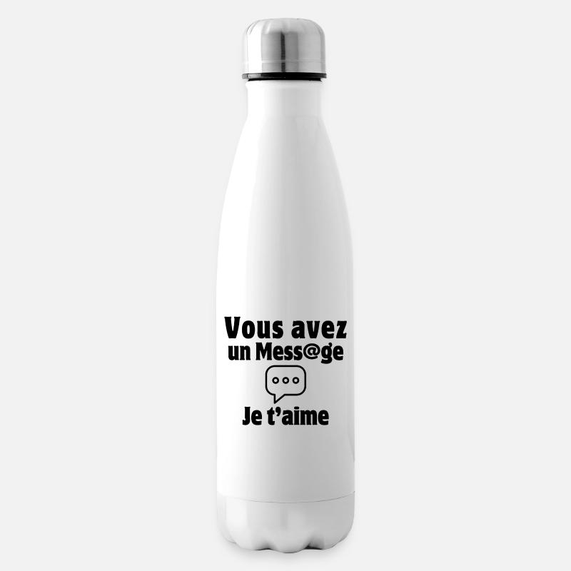 message, SMS, saint-valentin, je t'aime - Bouteille isotherme - blanc