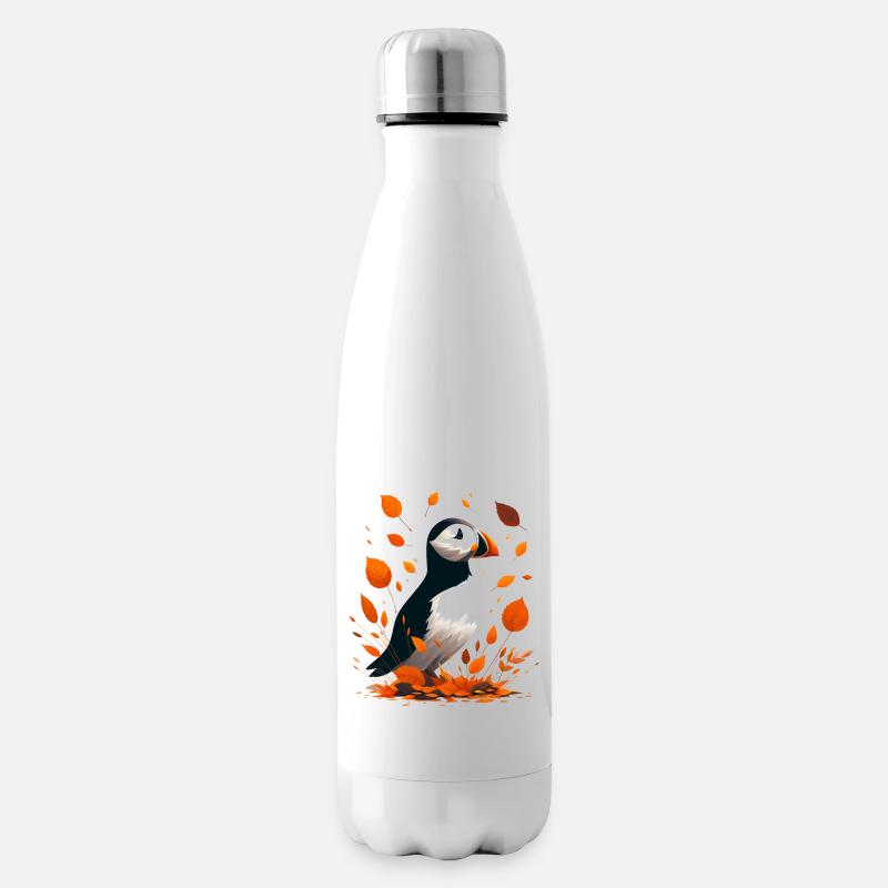 Papageitaucher im Herbst - Isolierflasche - Weiß