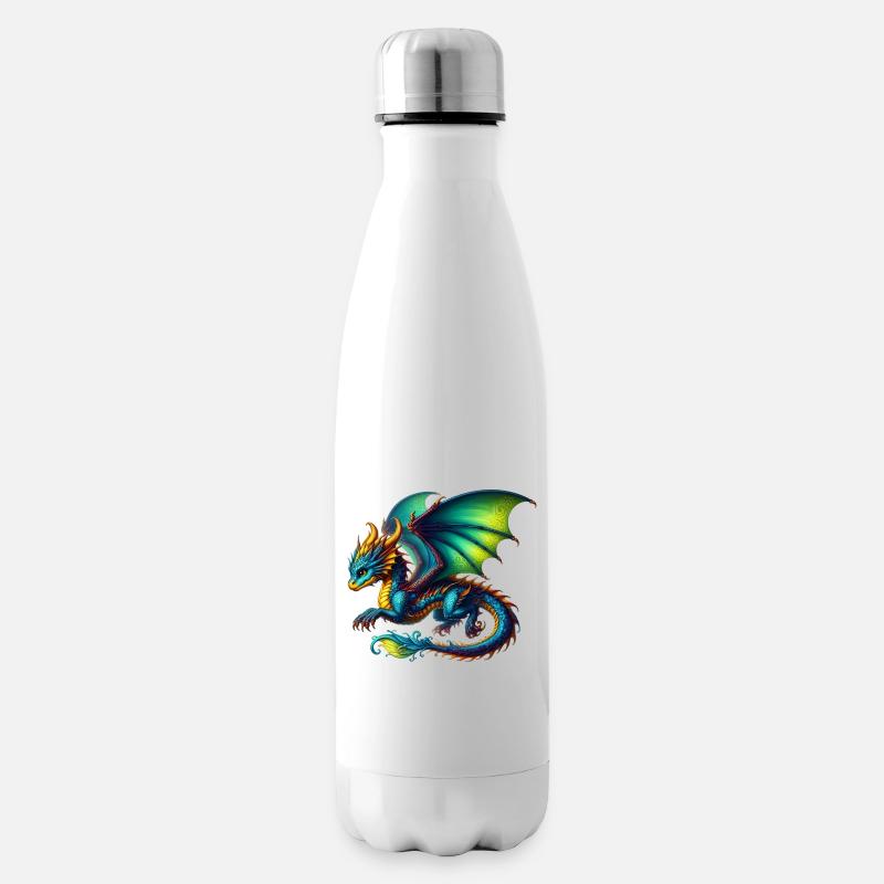 Drache - Isolierflasche - Weiß