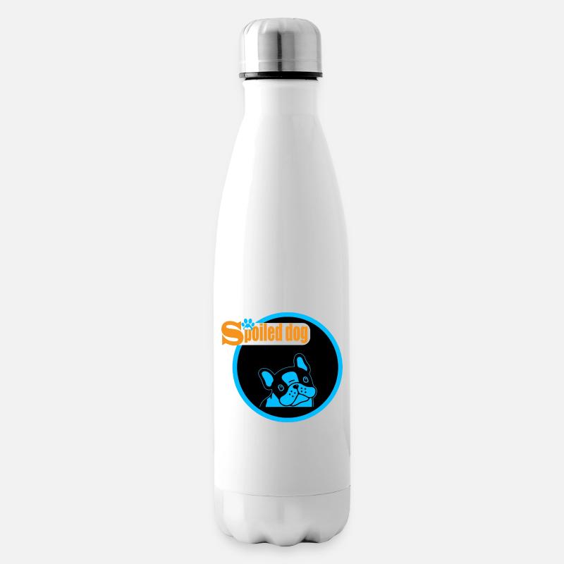 Blauer Hundekopf Logo Spoiled Dog - Isolierflasche - Weiß