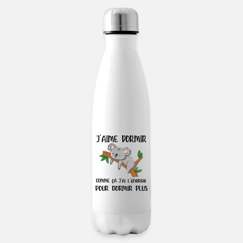j'aime dormir - Bouteille isotherme - blanc