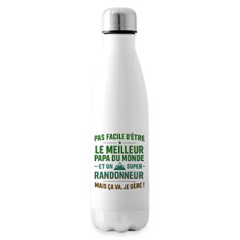 Super Papa Randonneur randonnée cadeau père - Bouteille isotherme - blanc - Droite