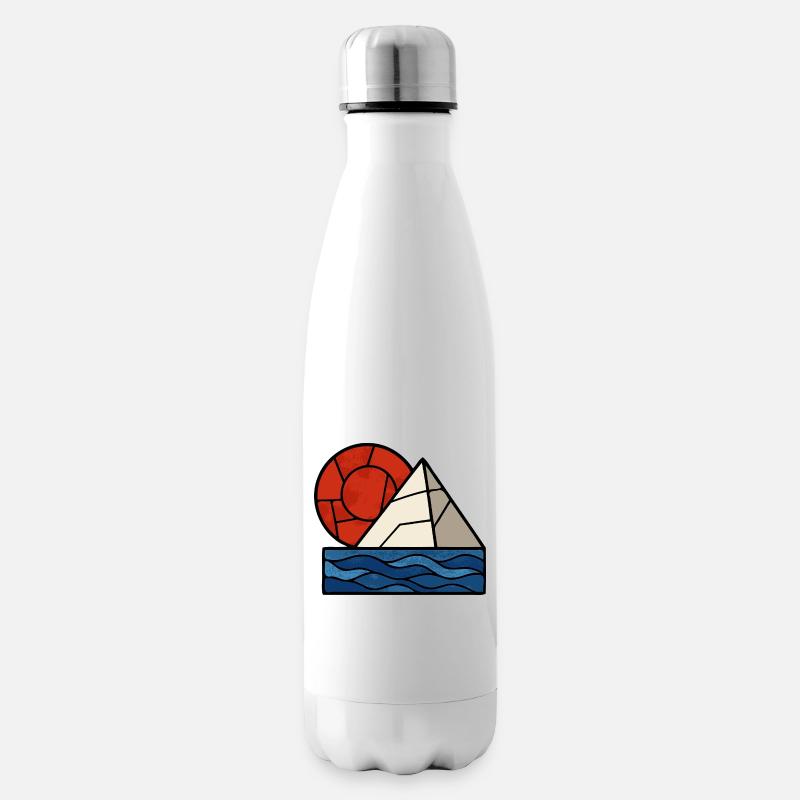 Red White Blue Abstract - Insulated Water Bottle - white