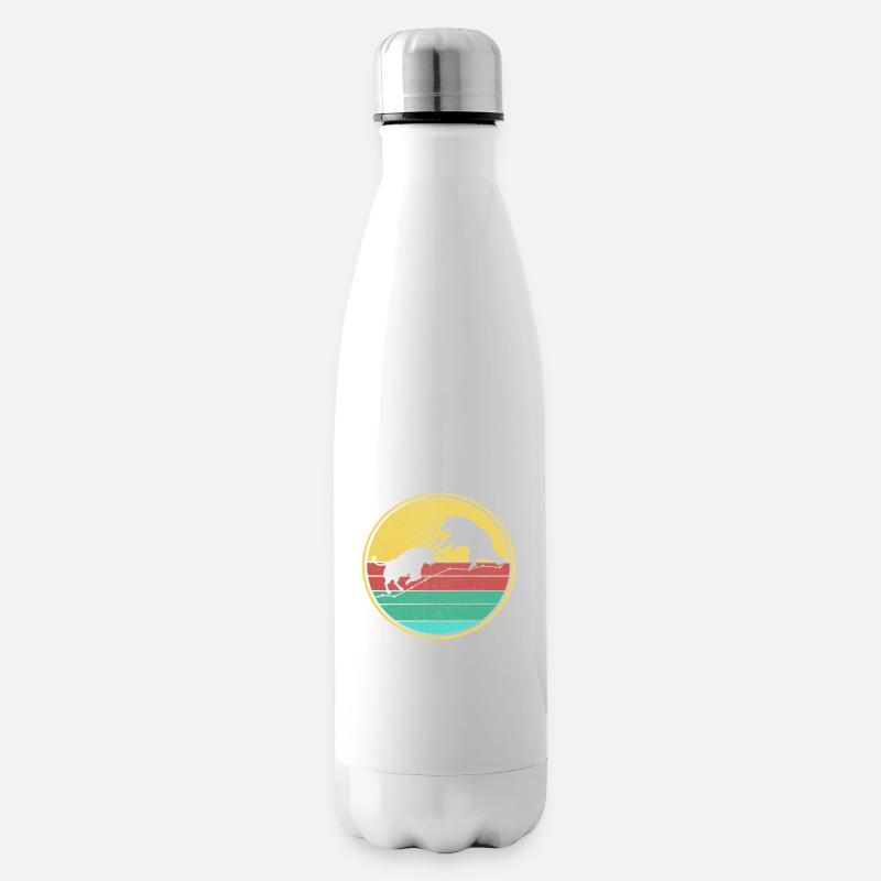 Bull vs Bear Retro - Insulated Water Bottle - white