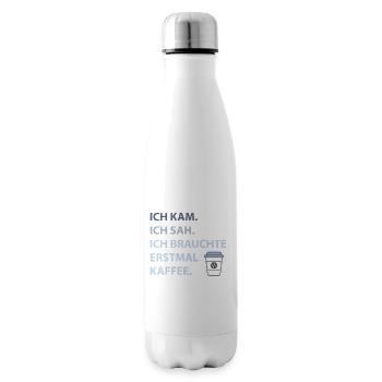 Ich kam. Ich sah. Ich brauchte erstmal Kaffee. - Isolierflasche - Weiß - Rechts
