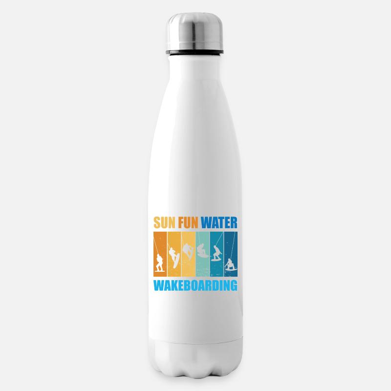 Soleil, Plaisir, Eau, Wakeboard - Bouteille isotherme - blanc