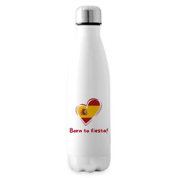 Spanien Herz Flagge Born to Fiesta - Isolierflasche - Weiß - Rechts