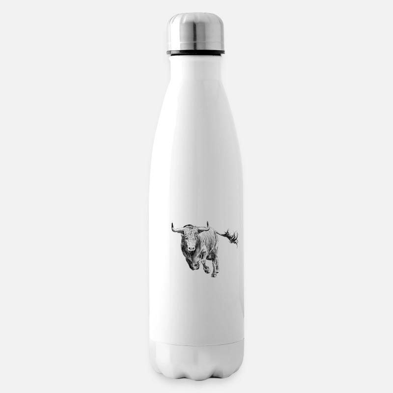 Stier - Isolierflasche - Weiß