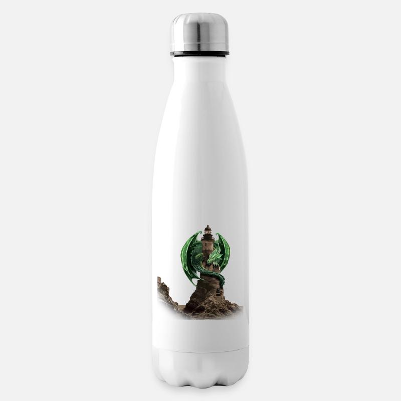 dragon lighthouse by customstyle - Bouteille isotherme - blanc