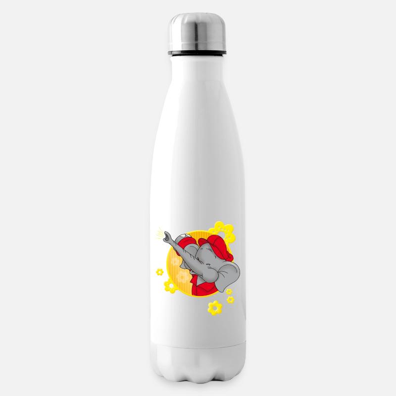 Benjamin Blümchen mit lautem Törööö! Blumen - Isolierflasche - Weiß