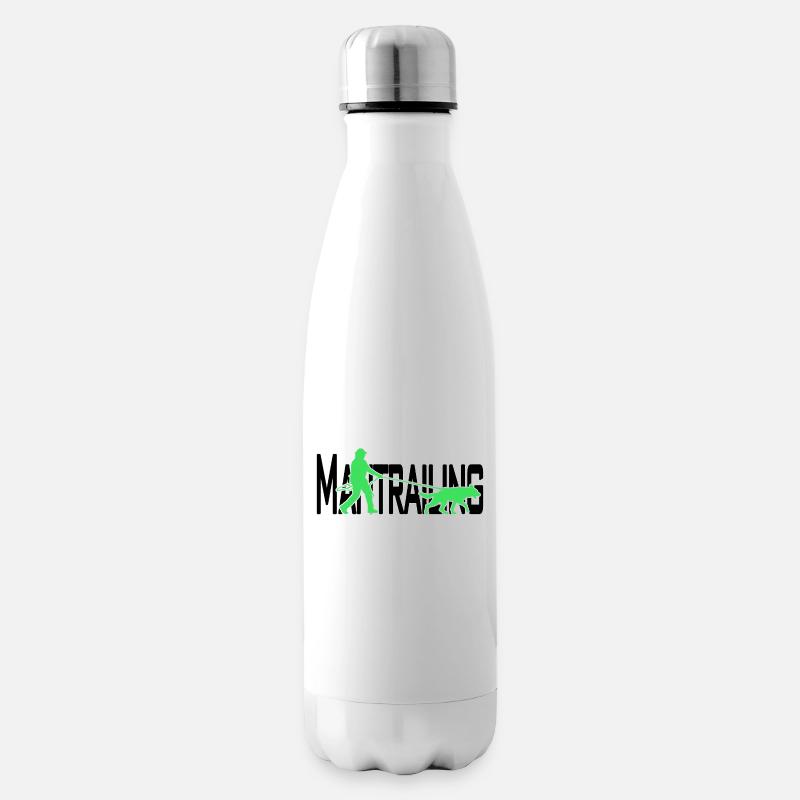 Mantrailing Schwarz/grün - Isolierflasche - Weiß