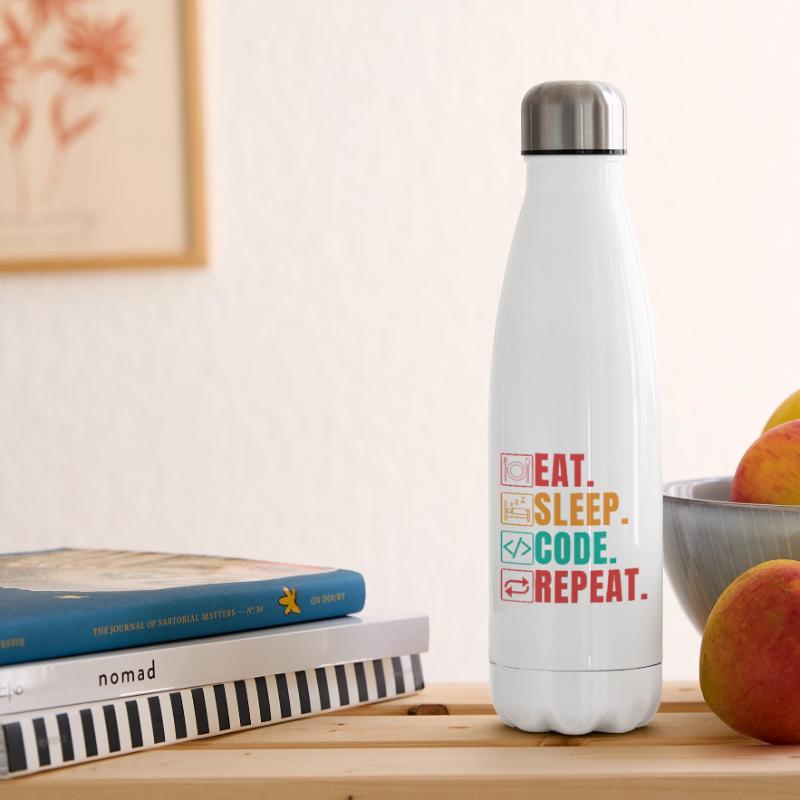 EAT SLEEP CODE REPEAT - CODEUR DRÔLE Bouteille isotherme