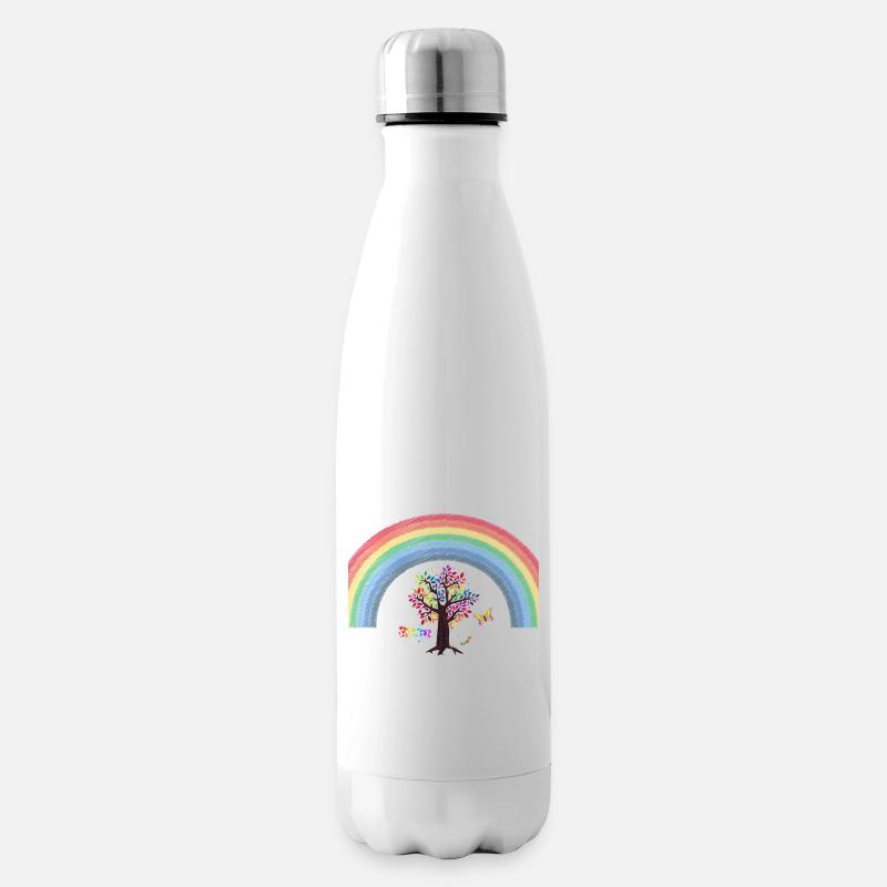 Liebe Regenbogen Regen Baum Aufkleber - Isolierflasche - Weiß