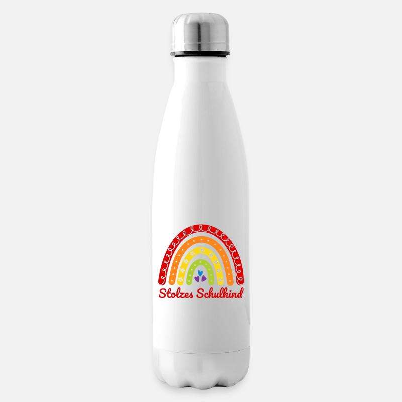 Stolzes Schulkind Boho Regenbogen bunt Einschulung - Isolierflasche - Weiß