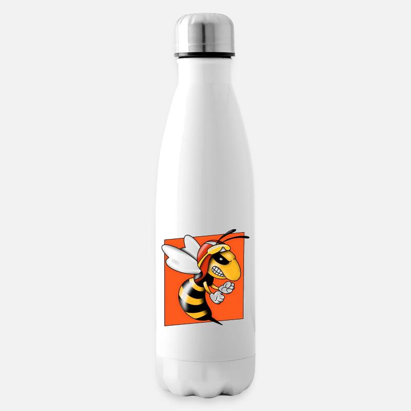 Hornet halftone abeille guêpe Pop Art Comic Style - Bouteille isotherme - blanc