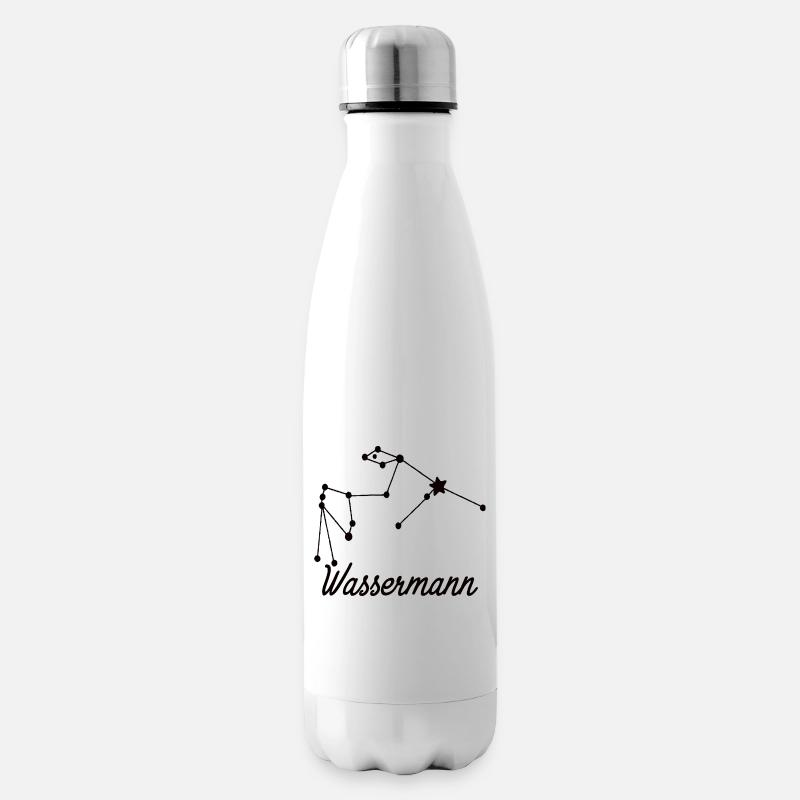 Sternzeichen Wassermann - Tierkreiszeichen - Isolierflasche - Weiß