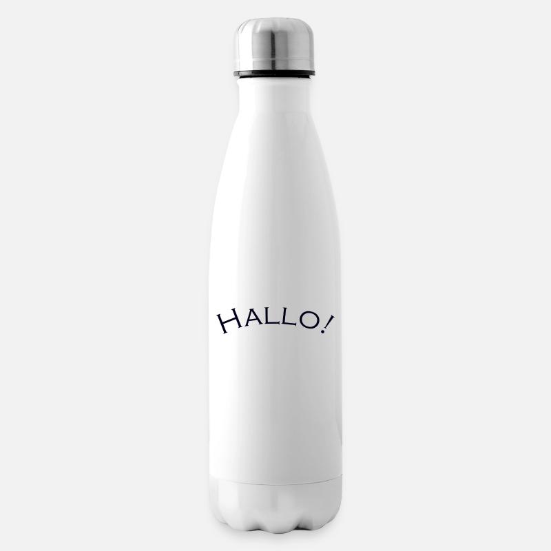 Hallo schwarz - Isolierflasche - Weiß