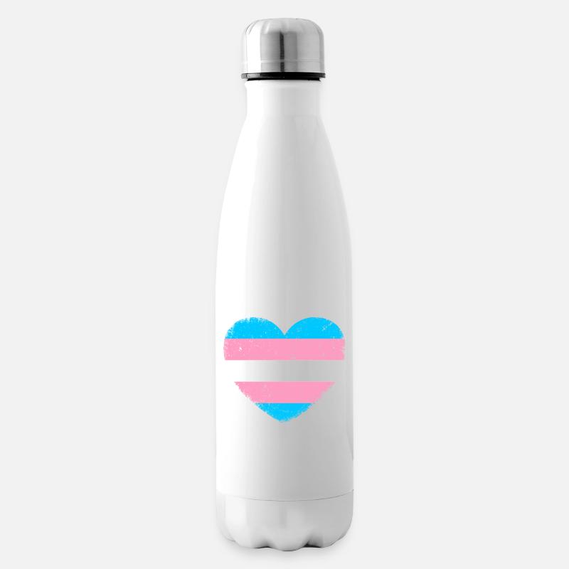 Trans* Herz | Im Vintage-Style - Isolierflasche - Weiß