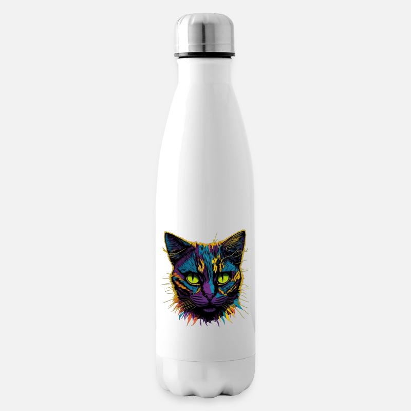 Pop Art Cat - Isolierflasche - Weiß