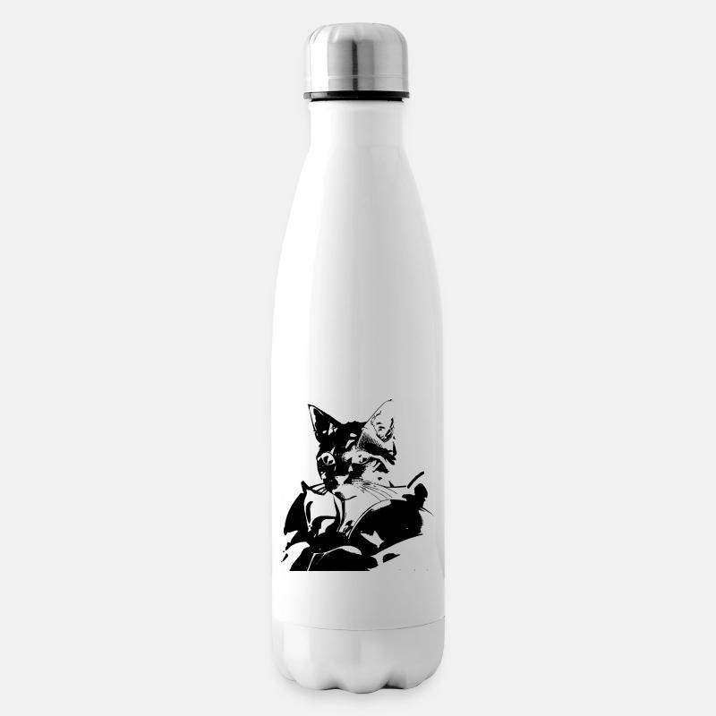 Cat with armor - Insulated Water Bottle - white