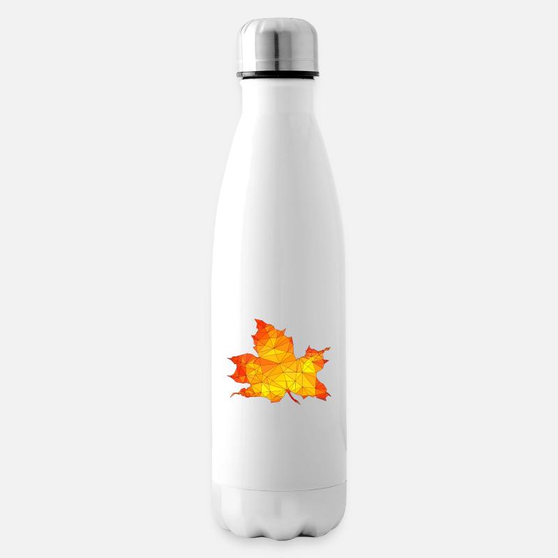 Polygonales Herbst Ahorn Baum Blatt Poly Kunst - Isolierflasche - Weiß