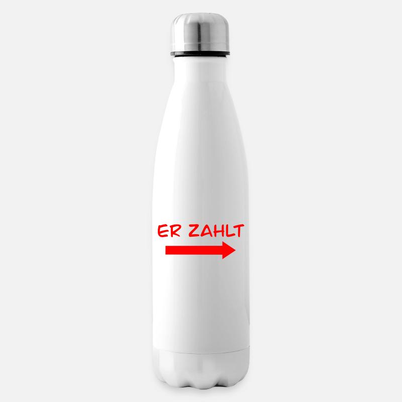 er zahlt - Isolierflasche - Weiß