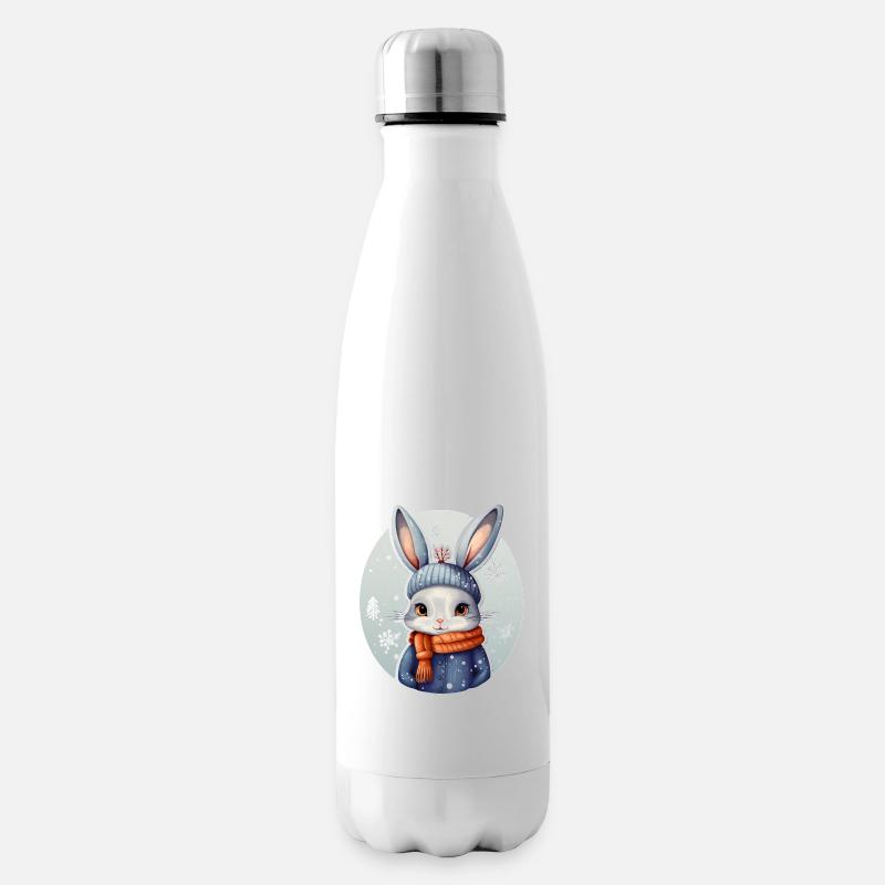 Schnee-Hase - Isolierflasche - Weiß