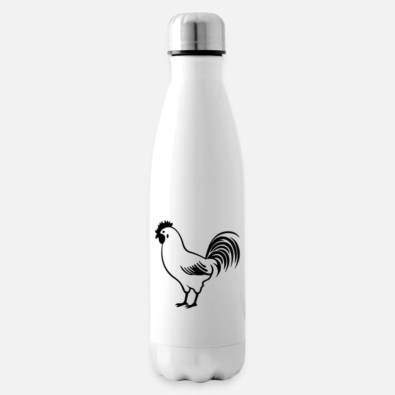 Huhn - Isolierflasche - Weiß