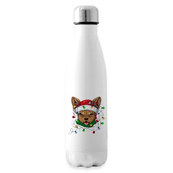 chihuahua christmas - christmas dogs gift - Insulated Water Bottle - white - Right