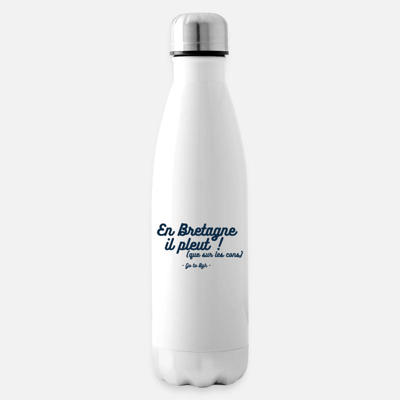 Pluie Bretonne Sélective (que sur les cons) - Bouteille isotherme - blanc