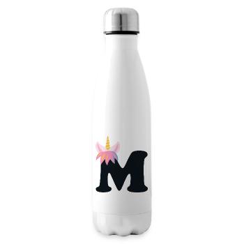 Einhorn-Buchstabe Regenbogenstyle "M" | be unique - Isolierflasche - Weiß - Rechts