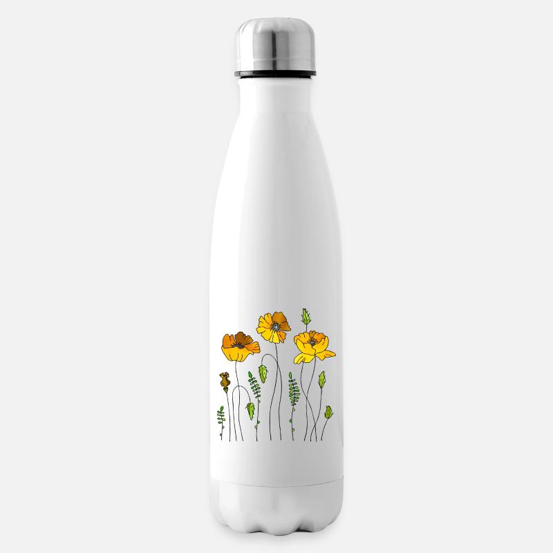 Fleur - Bouteille isotherme - blanc