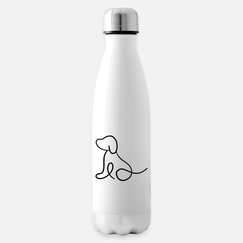 Hundewelpen OneLine - Isolierflasche - Weiß