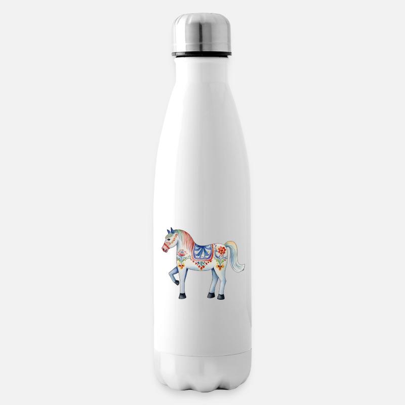 Dalapferd - Isolierflasche - Weiß