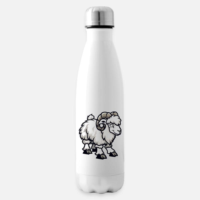 Schaf Steinbock - Isolierflasche - Weiß