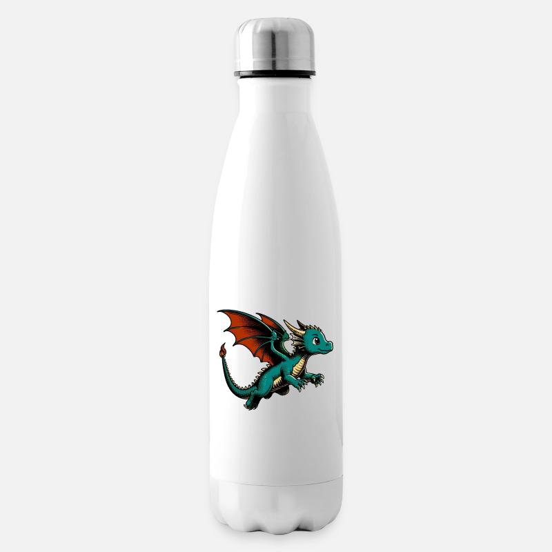 Drache - Isolierflasche - Weiß