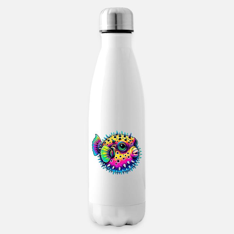 Kugelfisch - Isolierflasche - Weiß