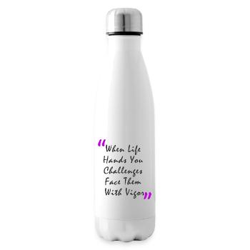 Quand la vie vous met au défi, affrontez-les avec vigueur - Bouteille isotherme - blanc - Droite