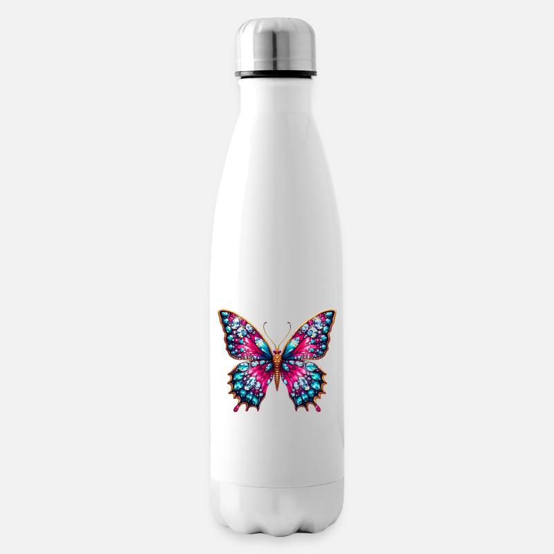 Schmetterling - Isolierflasche - Weiß