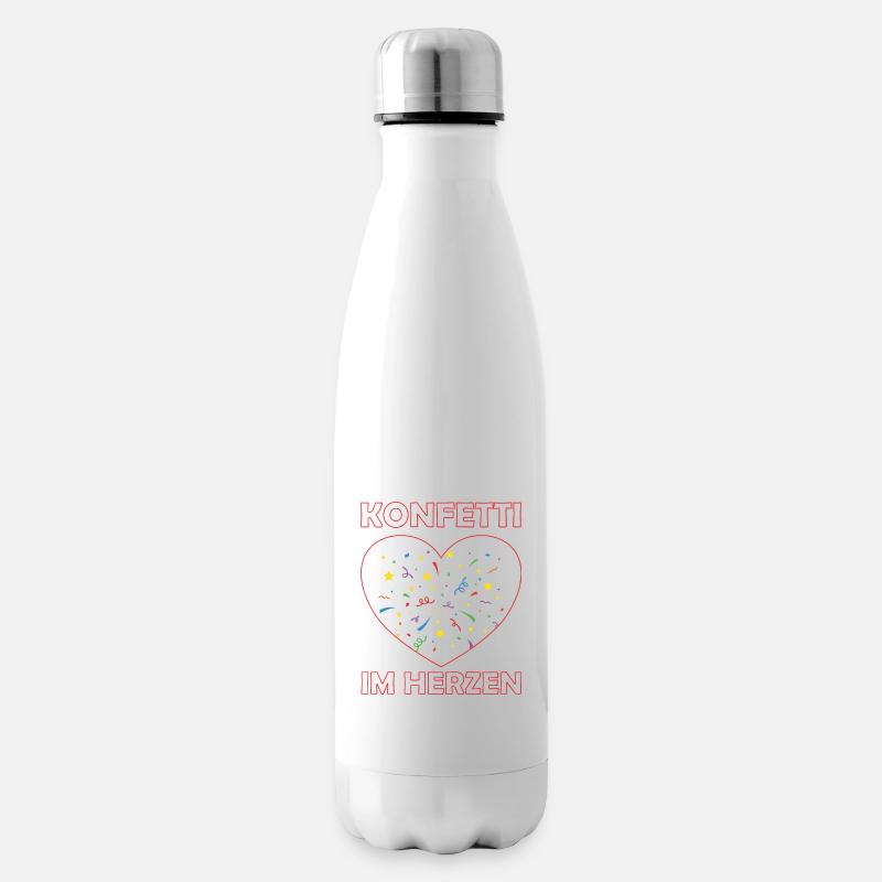 Konfetti im Herzen - Isolierflasche - Weiß