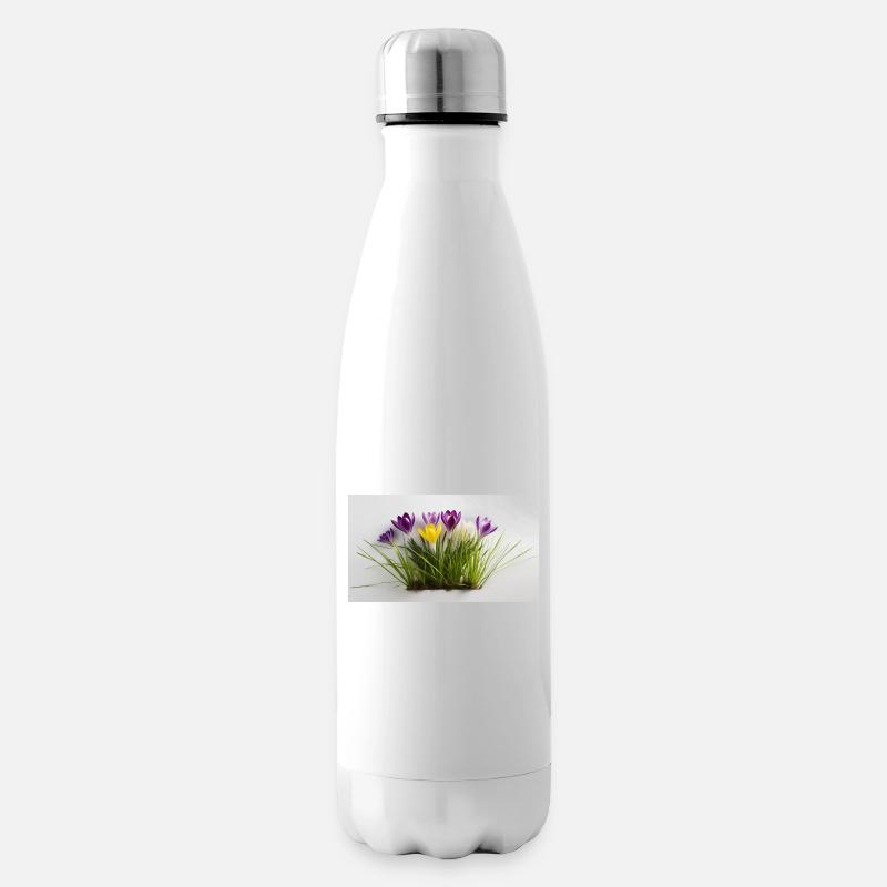 Krokusse - Isolierflasche - Weiß