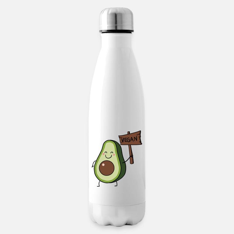 Avocat végétalien - Bouteille isotherme - blanc