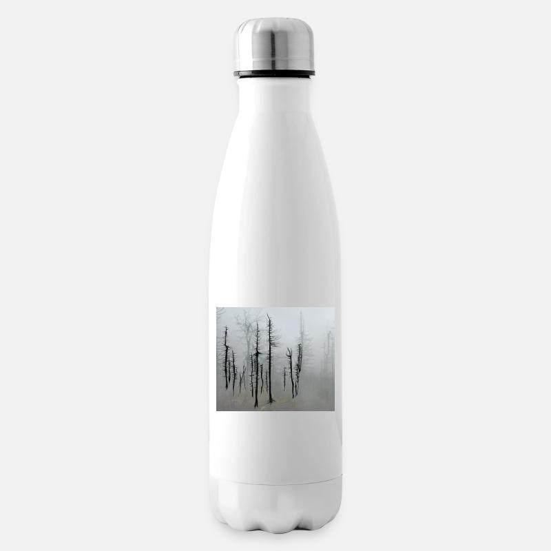Totholzfichten_im_Nebel - Isolierflasche - Weiß
